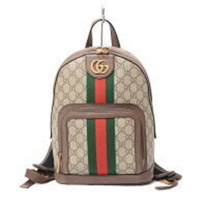 Gucci Ophidia GG Supreme Backpack Leather Beige Tan Brown